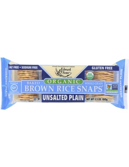 Edward & Sons Brown Rice Snaps Unsalted Plains