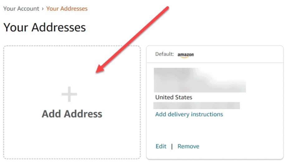 after selecting address section a popoup will appear which will show you how to add an address on Amazon