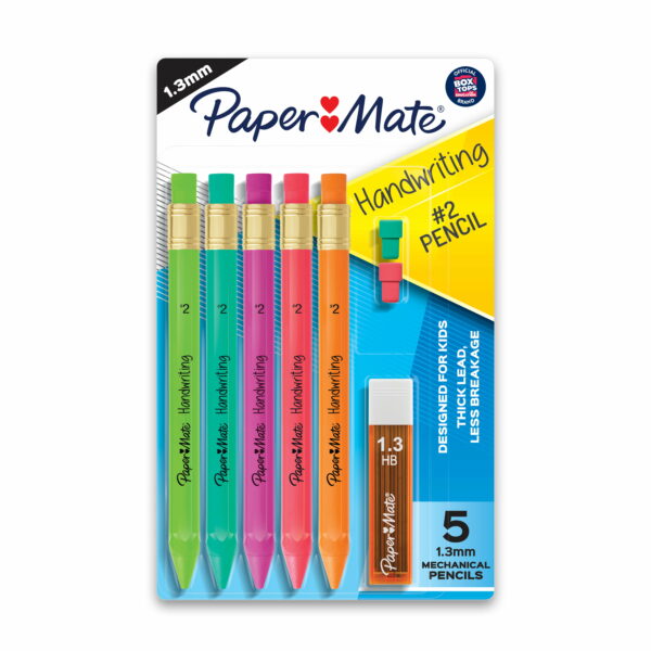 Paper Mate Handwriting Mechanical Pencils - #2 Lead - Thick Point - Black Lead - Assorted Barrel