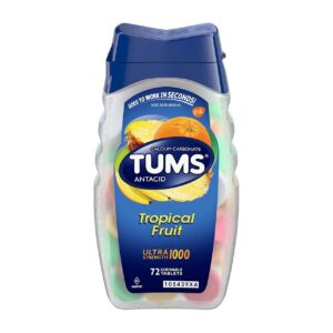TUMS Ultra Strength 1000 Chewable Tablets Tropical Fruit - 72 ct